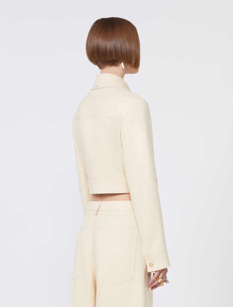 Short washed gabardine jacket - VANILLA - Sportmax - 3