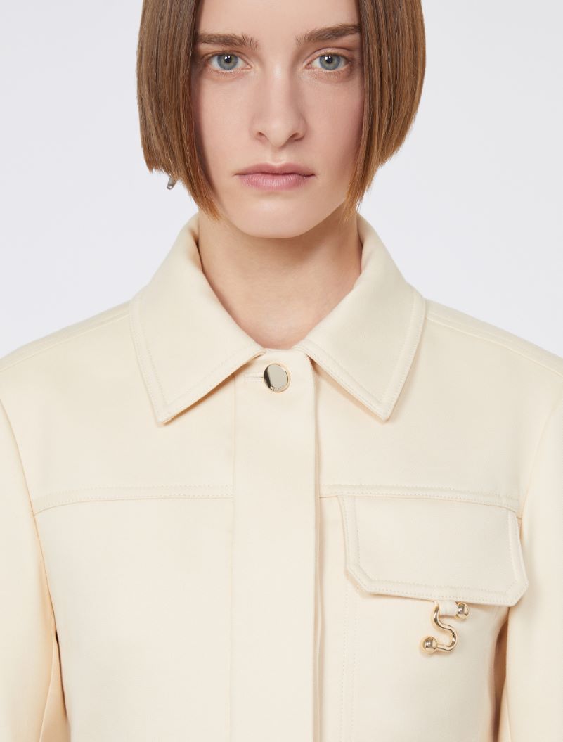 Short washed gabardine jacket - VANILLA - Sportmax - 5