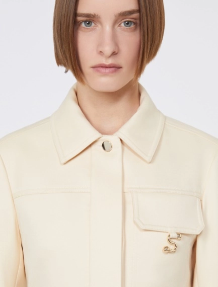 Short washed gabardine jacket - VANILLA - Sportmax - 5