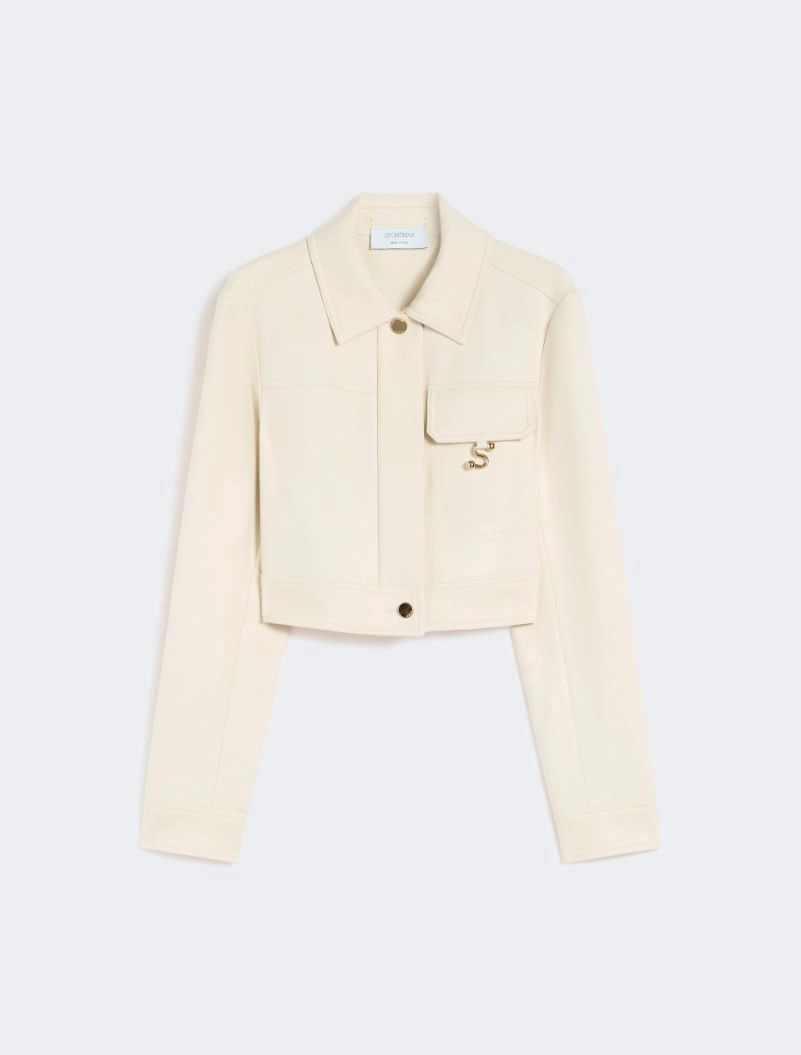 Short washed gabardine jacket - VANILLA - Sportmax - 7
