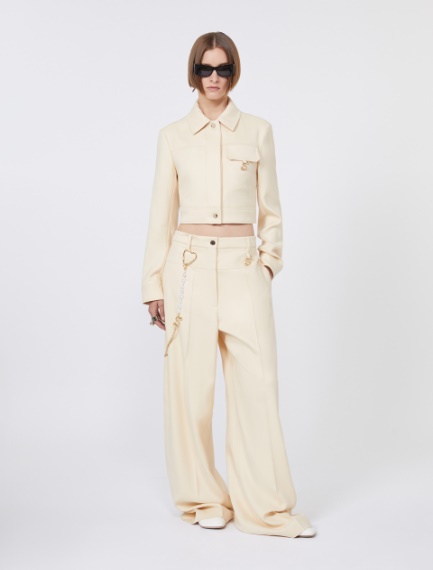 Short washed gabardine jacket - VANILLA - Sportmax