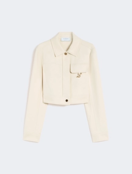 Short washed gabardine jacket - VANILLA - Sportmax