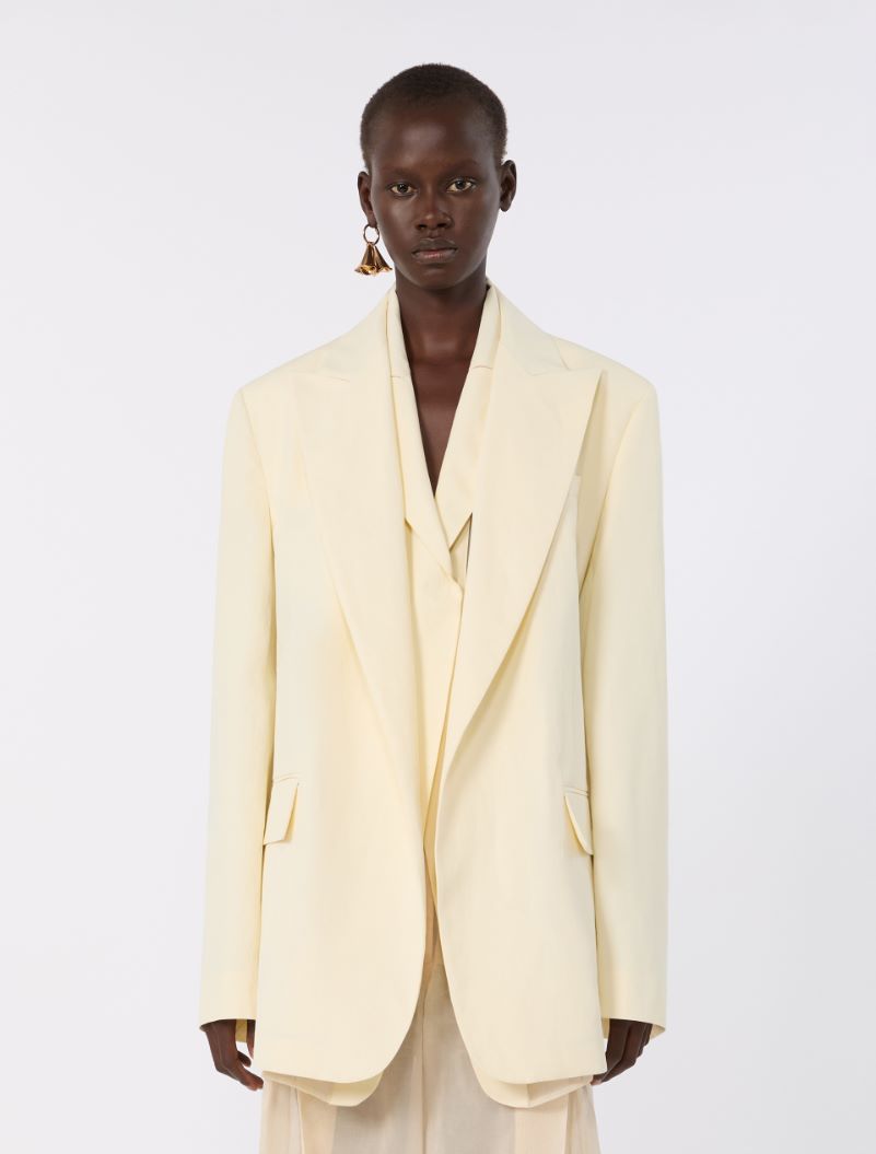Viscose-blend double-collar blazer - LIGHT YELLOW - Sportmax - 2