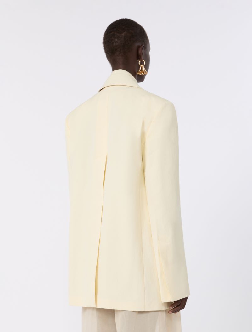 Viscose-blend double-collar blazer - LIGHT YELLOW - Sportmax - 3
