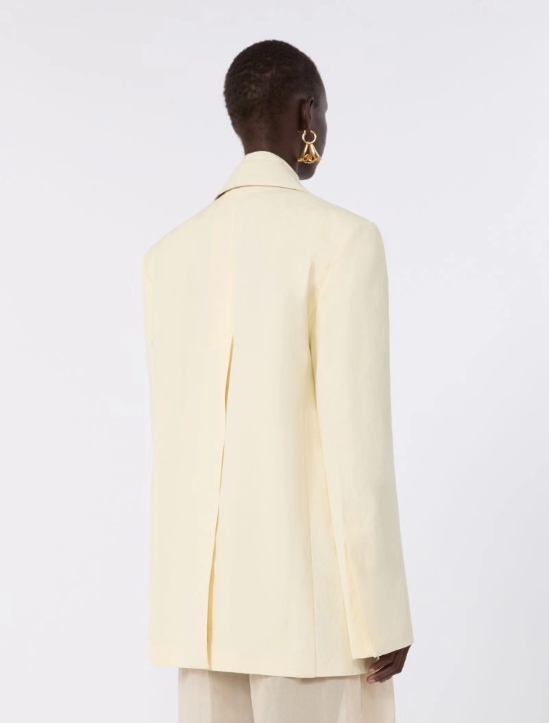 Viscose-blend double-collar blazer - LIGHT YELLOW - Sportmax - 3