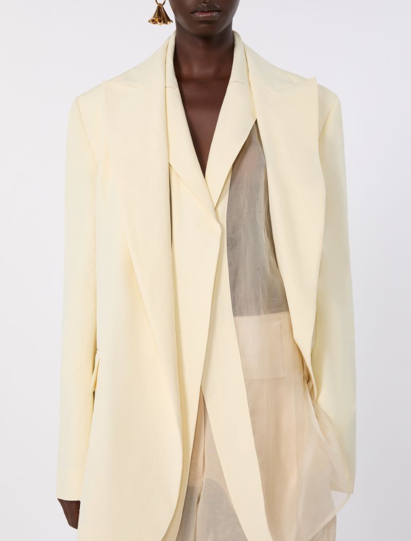 Viscose-blend double-collar blazer - LIGHT YELLOW - Sportmax - 5