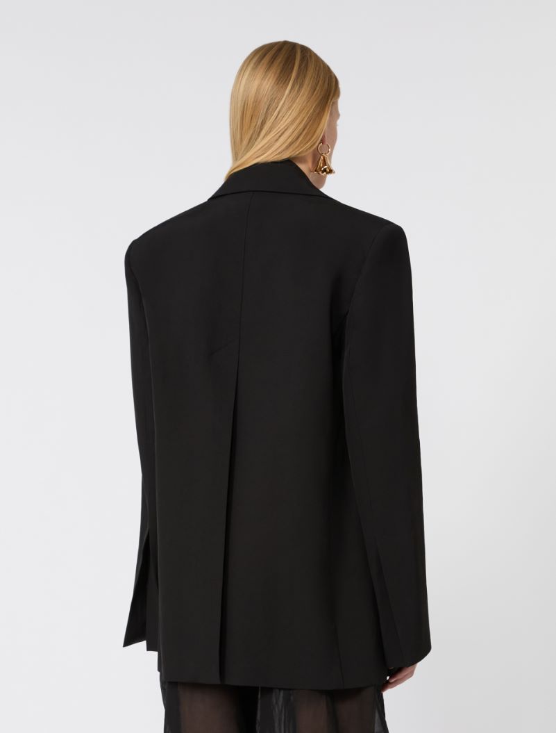Viscose-blend double-collar blazer - BLACK - Sportmax - 3