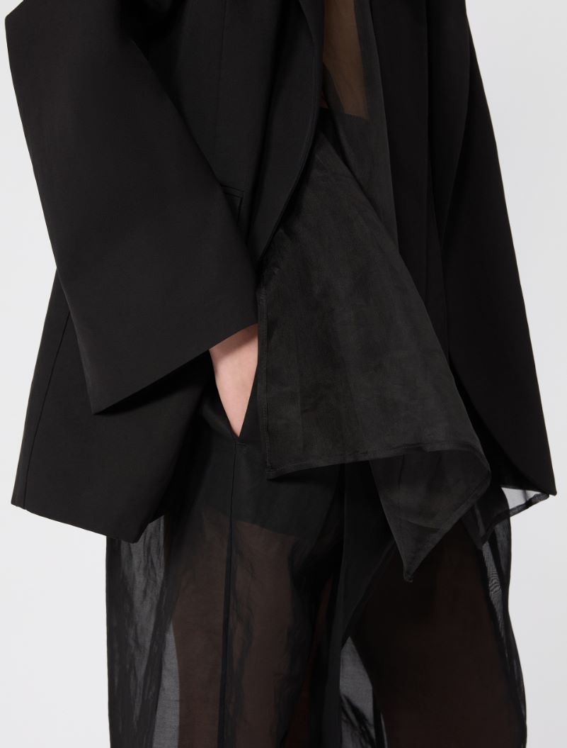 Viscose-blend double-collar blazer - BLACK - Sportmax - 5