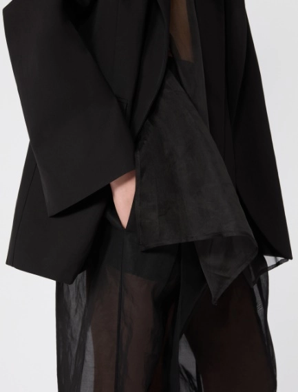 Viscose-blend double-collar blazer - BLACK - Sportmax - 5