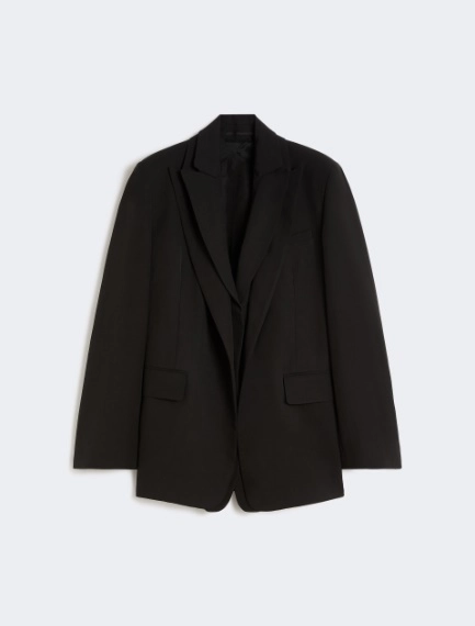 Viscose-blend double-collar blazer - BLACK - Sportmax
