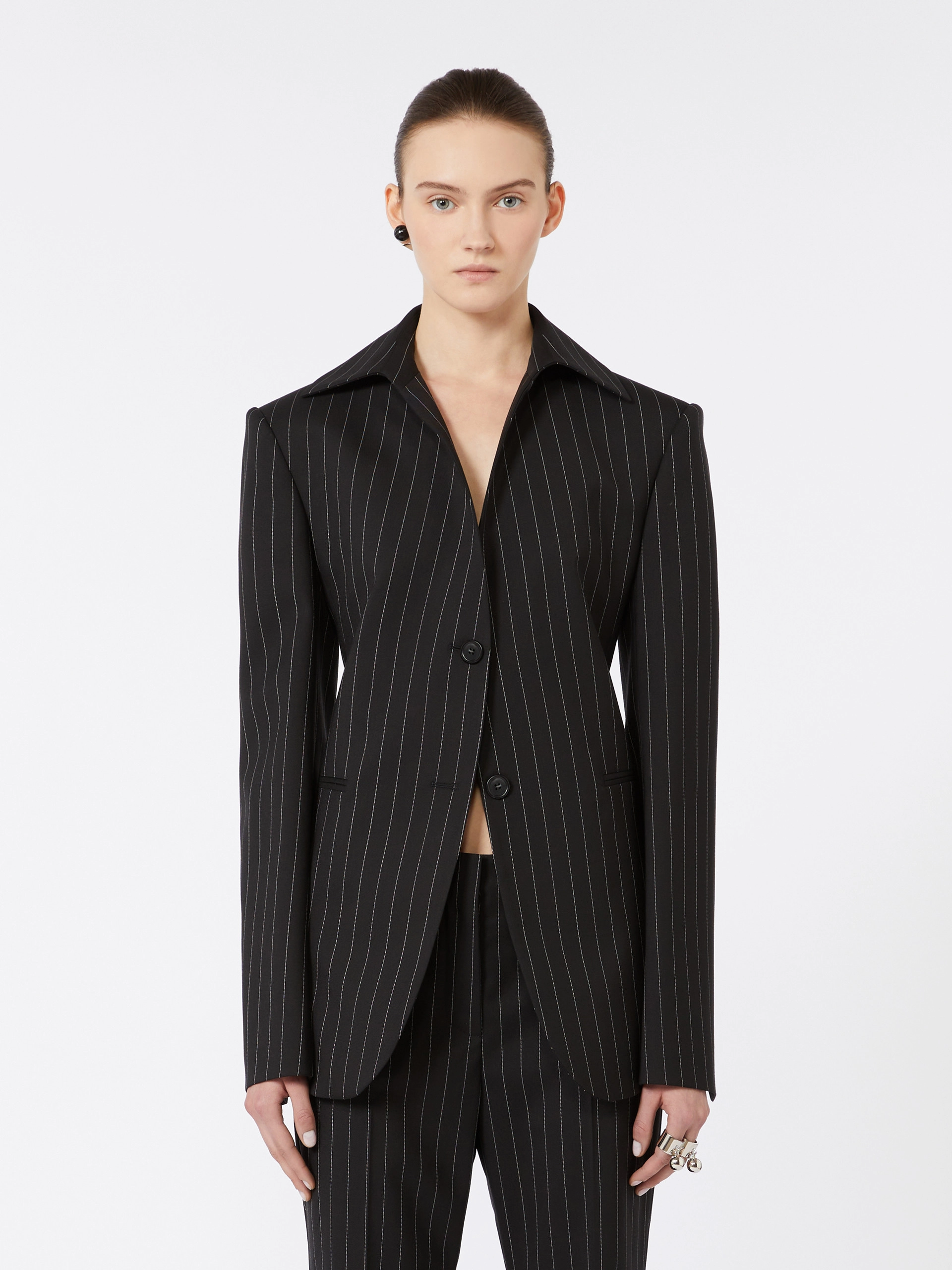 Slim-fit stretch gabardine blazer - BLACK - Sportmax - 2