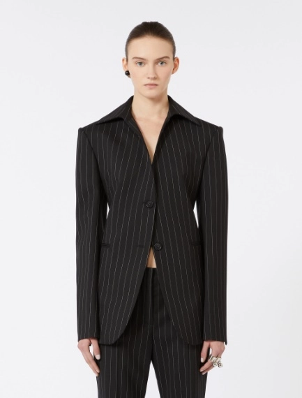 Slim-fit stretch gabardine blazer - BLACK - Sportmax - 2
