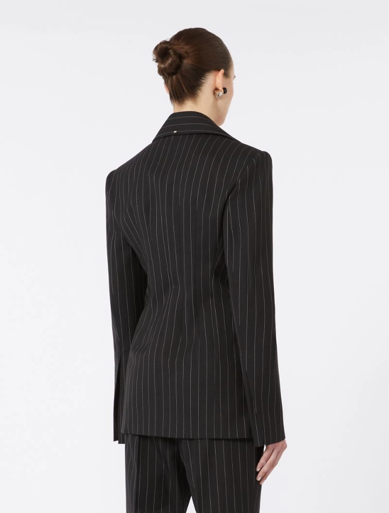 Slim-fit stretch gabardine blazer - BLACK - Sportmax - 3