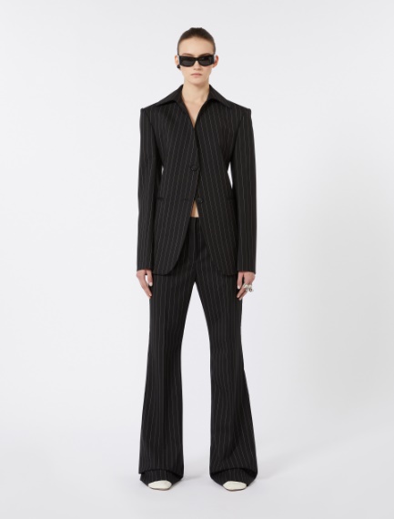 Blazer aderente in gabardina stretch - NERO - Sportmax