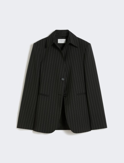 Blazer aderente in gabardina stretch - NERO - Sportmax
