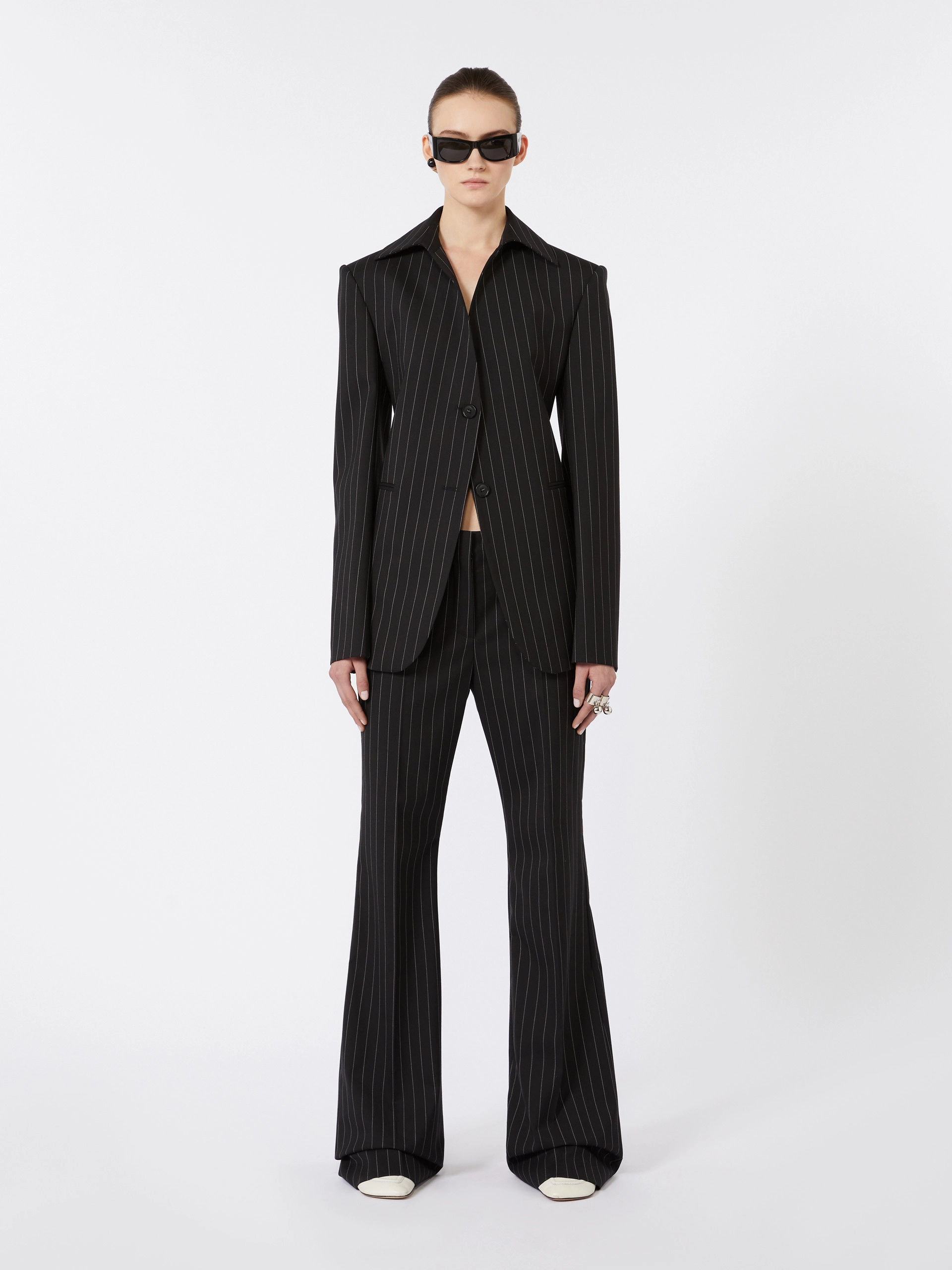 Slim-fit stretch gabardine blazer - BLACK - Sportmax