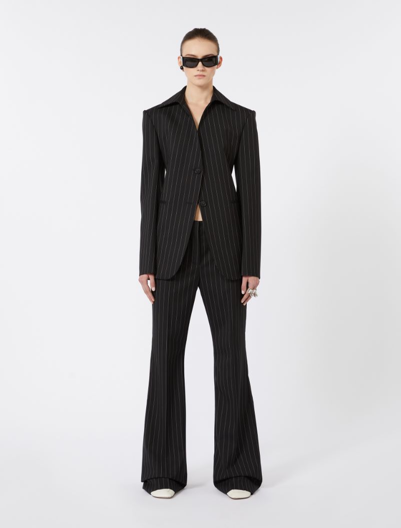 Blazer aderente in gabardina stretch - NERO - Sportmax