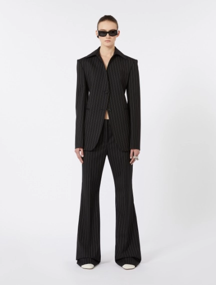 Slim-fit stretch gabardine blazer - BLACK - Sportmax - 1