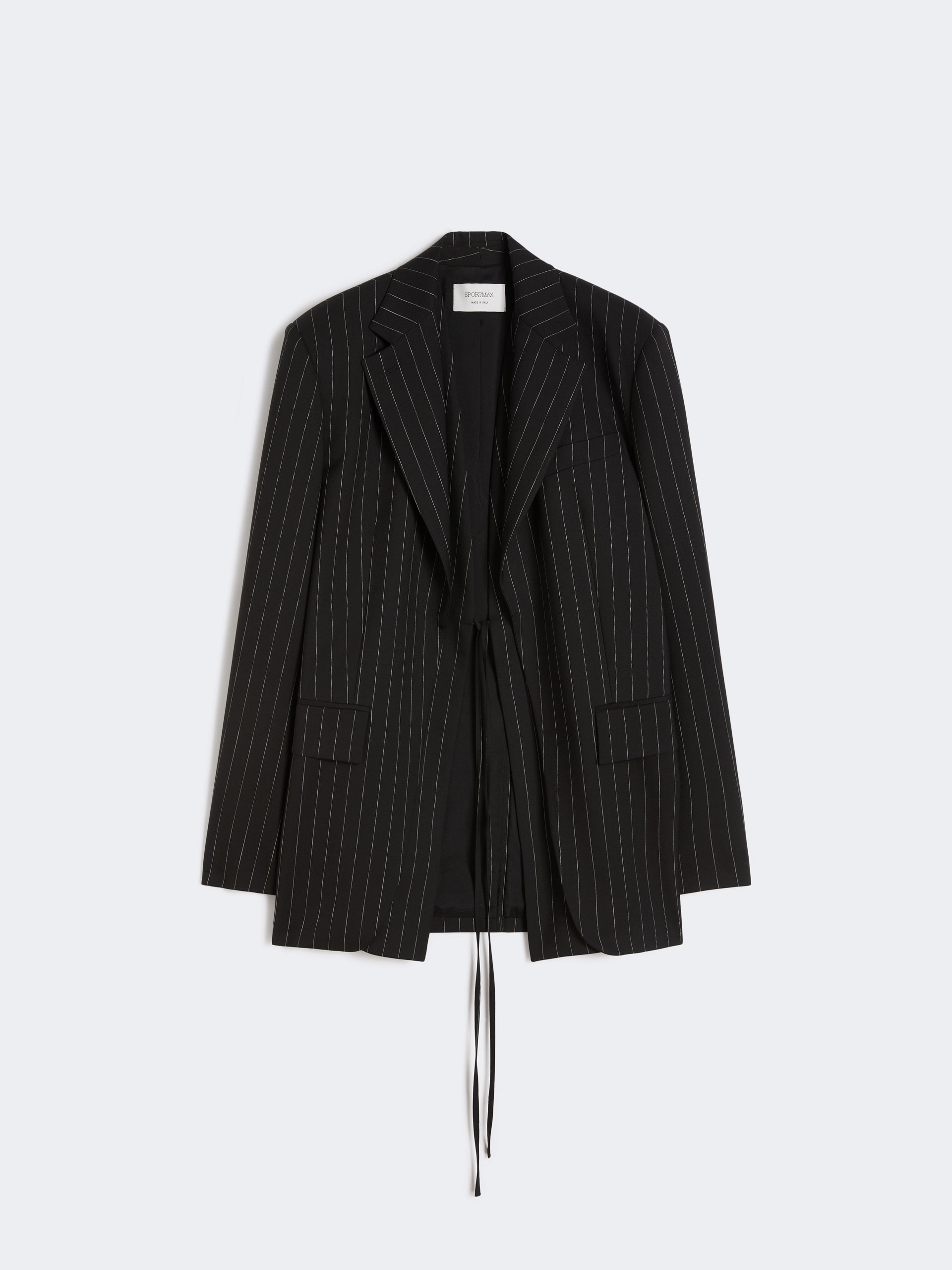 Pinstripe gabardine tailored blazer - BLACK - Sportmax - 7