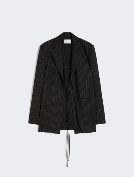 Pinstripe gabardine tailored blazer - BLACK - Sportmax - 8
