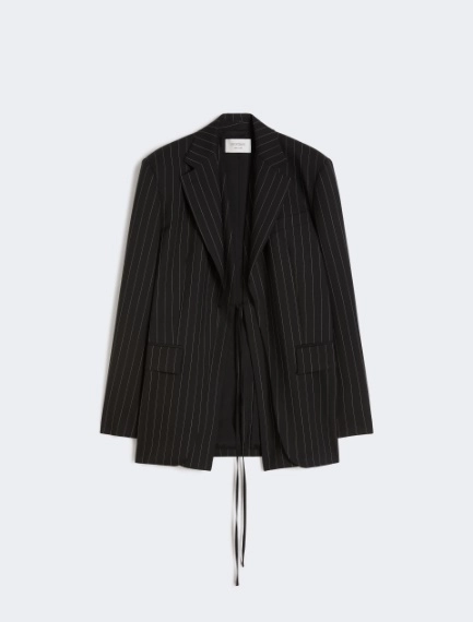 Pinstripe gabardine tailored blazer - BLACK - Sportmax - 8