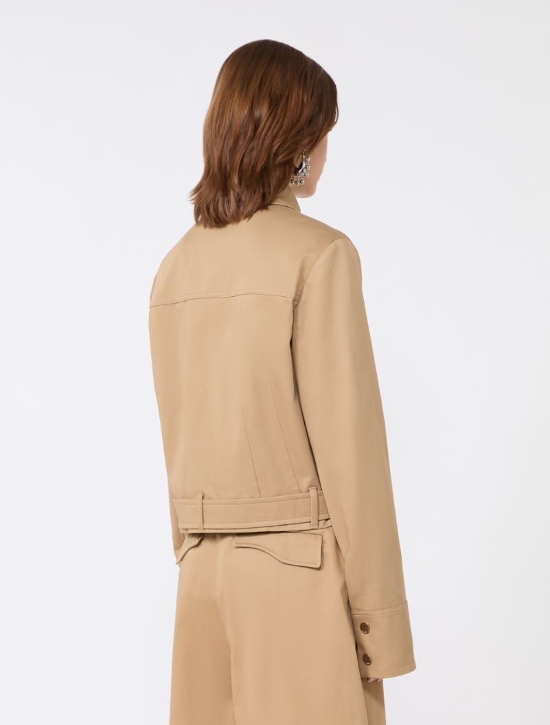 Boxy cotton jacket - BISCUIT - Sportmax - 3