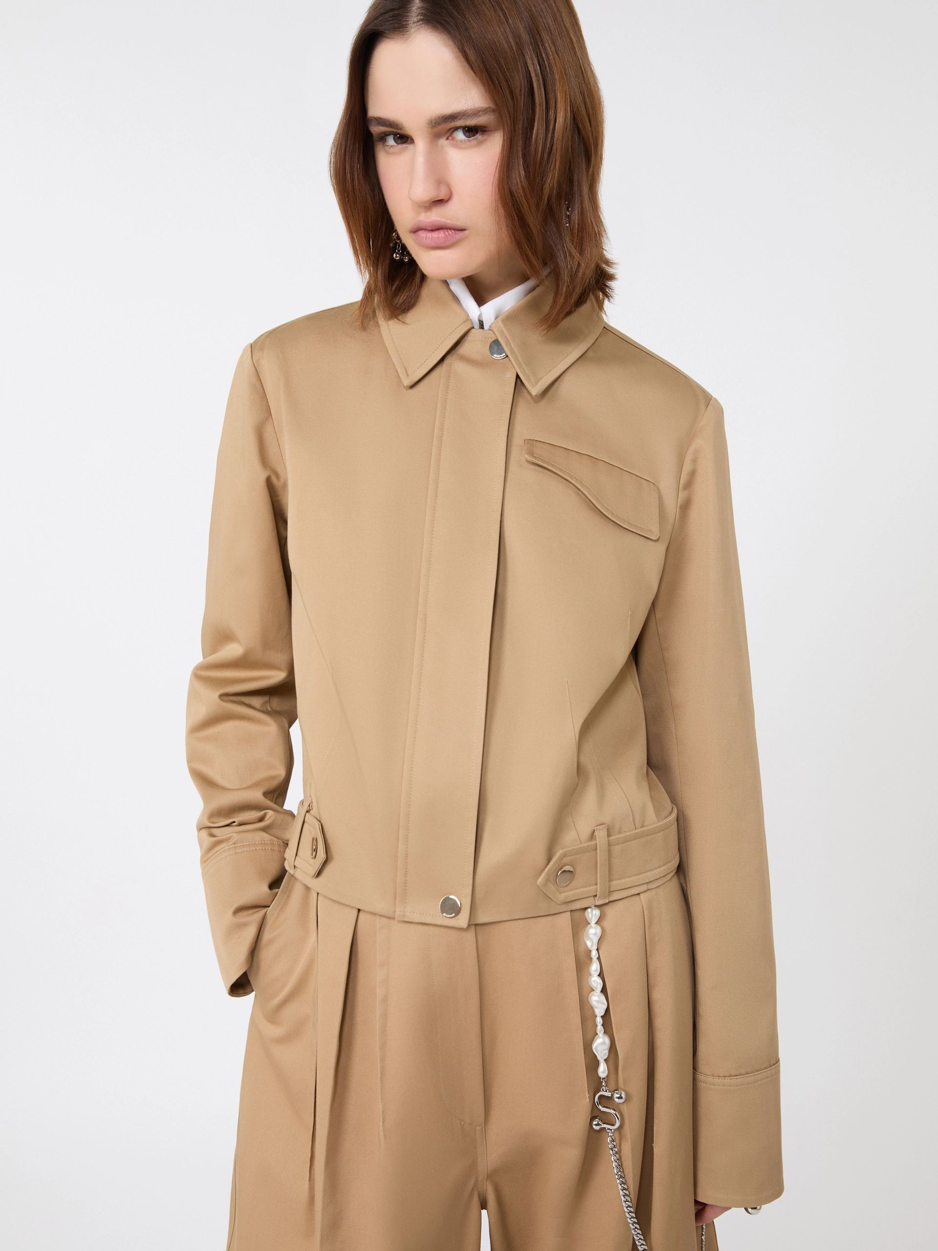 Boxy cotton jacket - BISCUIT - Sportmax - 4