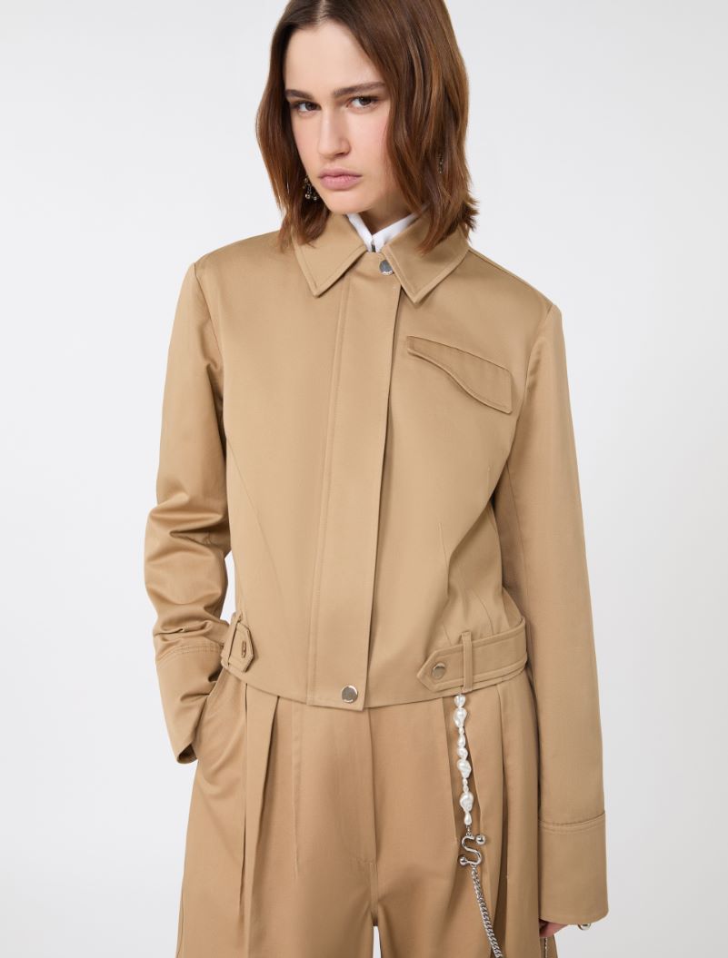 Boxy cotton jacket - BISCUIT - Sportmax - 4