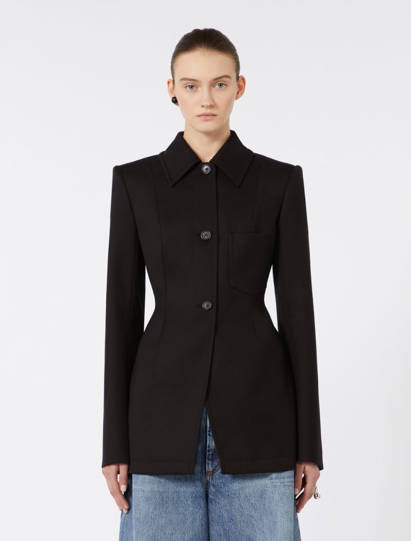 Fitted gabardine shirt jacket - BLACK - Sportmax - 2