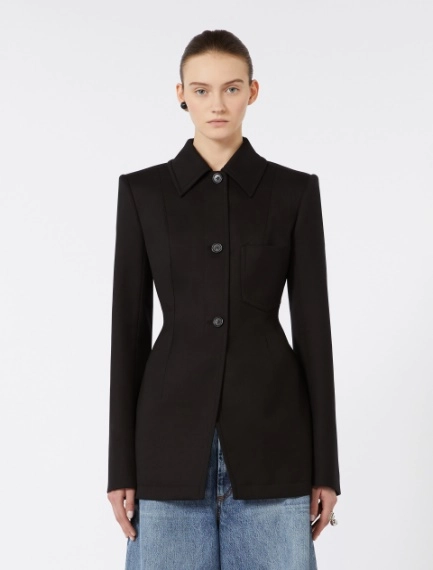 Fitted gabardine shirt jacket - BLACK - Sportmax - 2