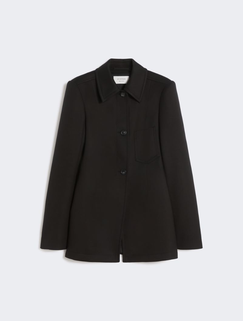 Fitted gabardine shirt jacket - BLACK - Sportmax - 5