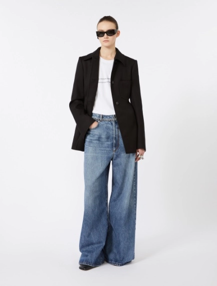 Fitted gabardine shirt jacket - BLACK - Sportmax - 1