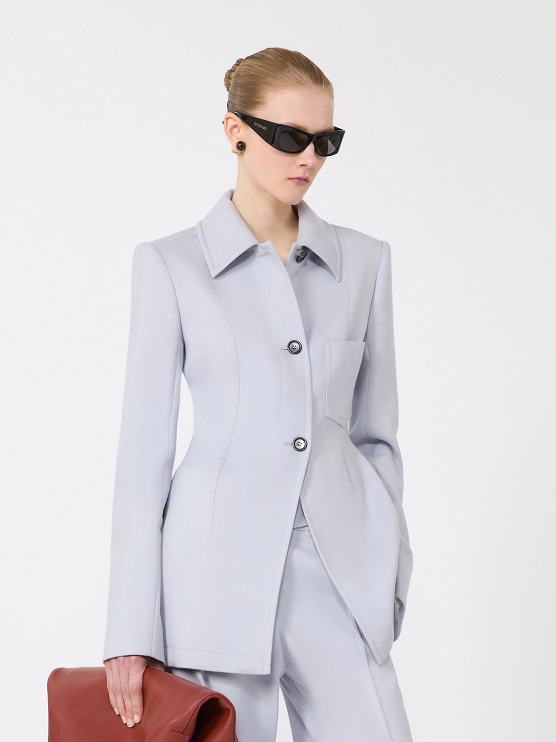 Fitted gabardine shirt jacket - MEDIUM GREY - Sportmax - 4