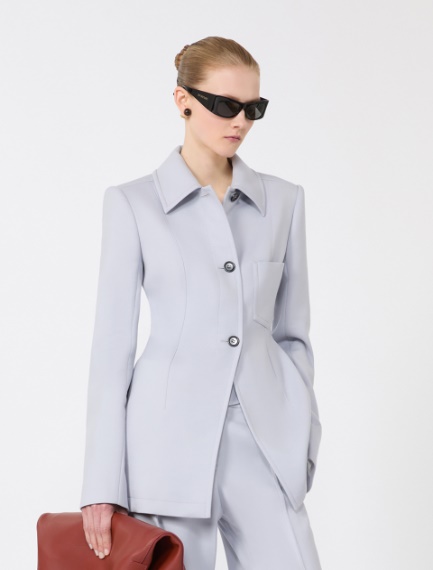 Giacca camicia aderente in gabardina - GRIGIO MEDIO - Sportmax