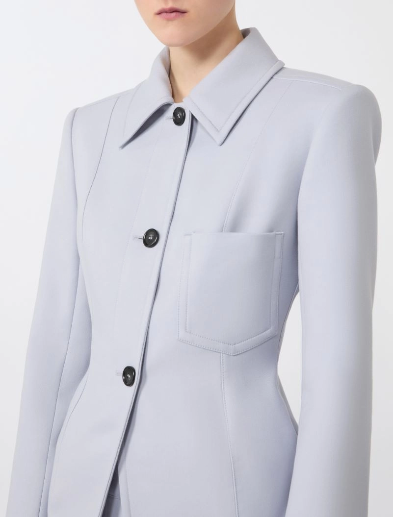 Fitted gabardine shirt jacket - MEDIUM GREY - Sportmax - 5