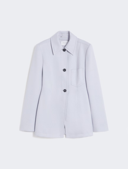 Fitted gabardine shirt jacket - MEDIUM GREY - Sportmax