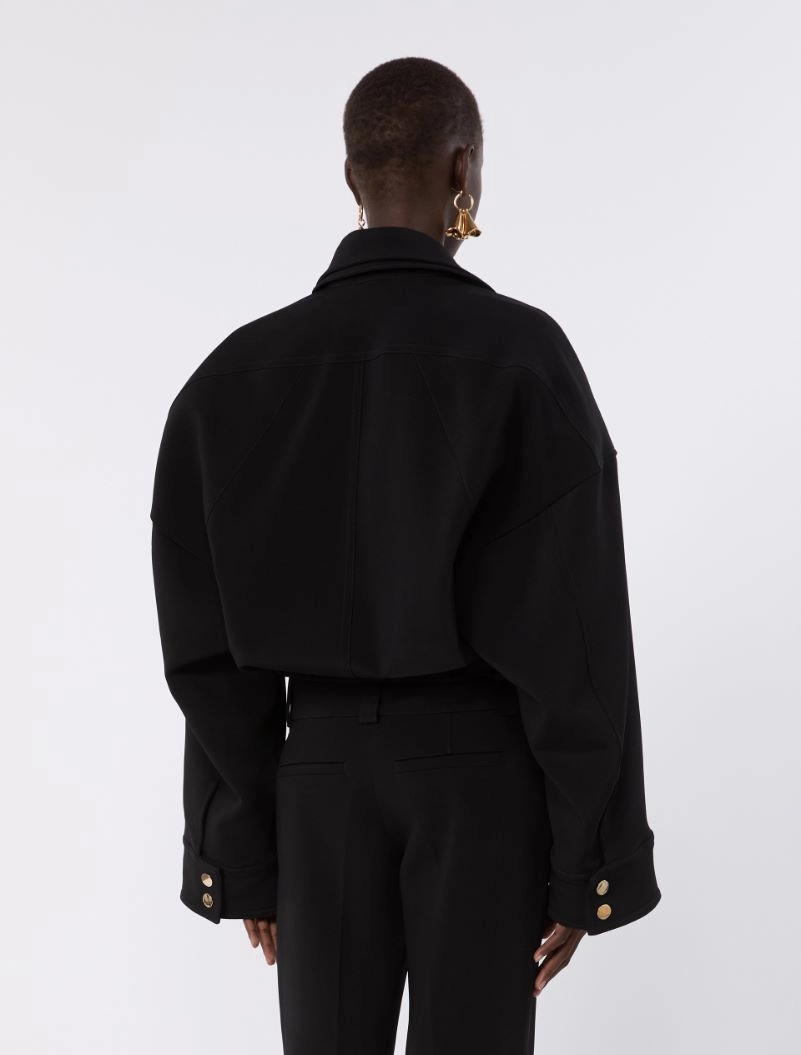 Viscose cady cropped jacket - BLACK - Sportmax - 3