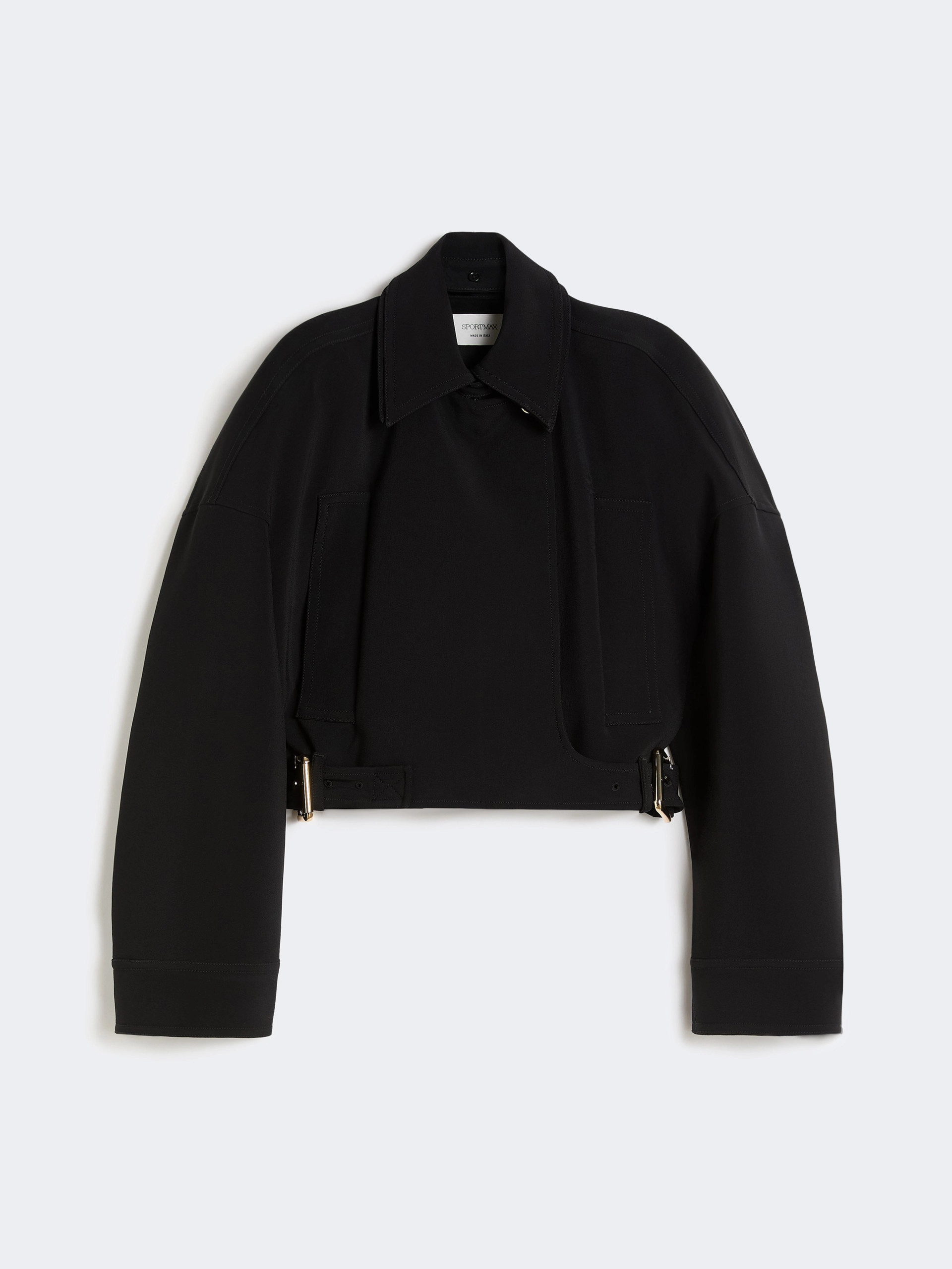 Viscose cady cropped jacket, black | Sportmax
