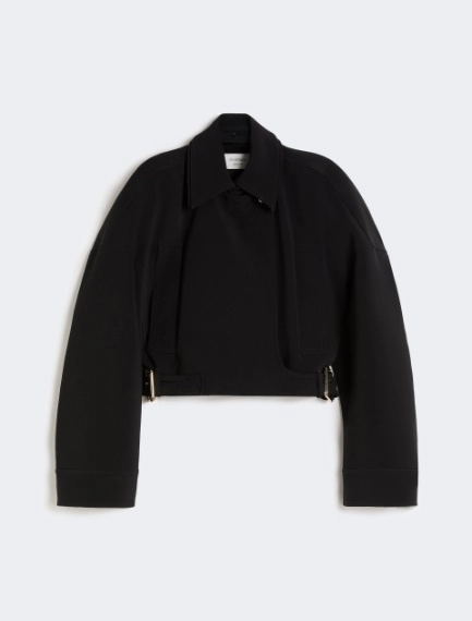Viscose cady cropped jacket - BLACK - Sportmax