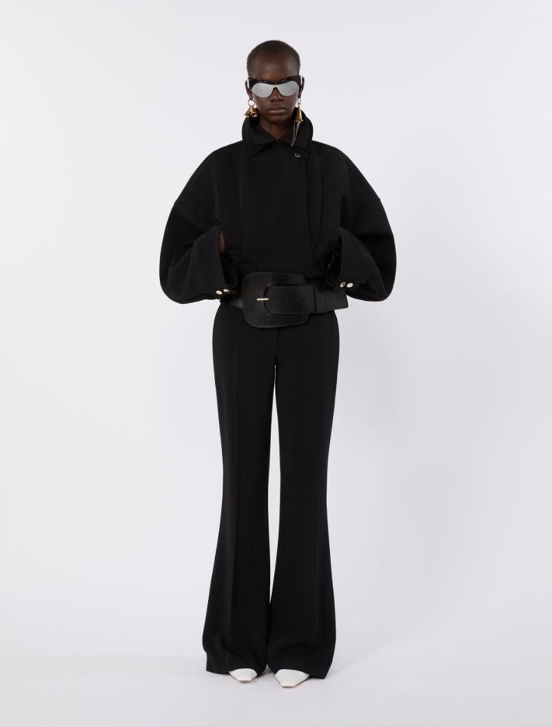 Viscose cady cropped jacket - BLACK - Sportmax