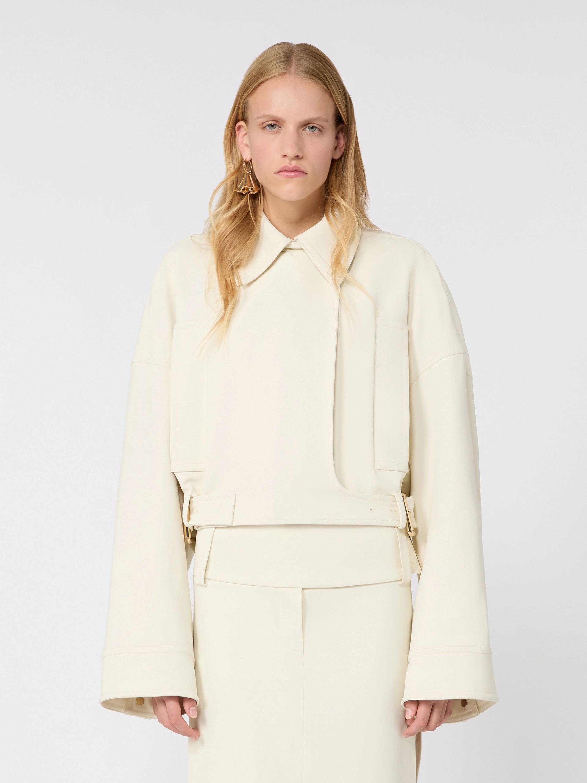 Viscose cady cropped jacket - IVORY - Sportmax - 2