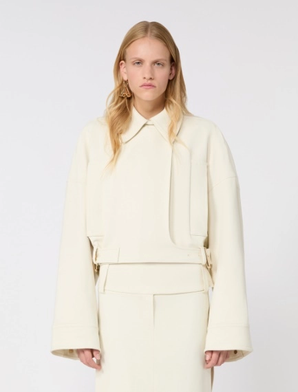 Viscose cady cropped jacket - IVORY - Sportmax - 2