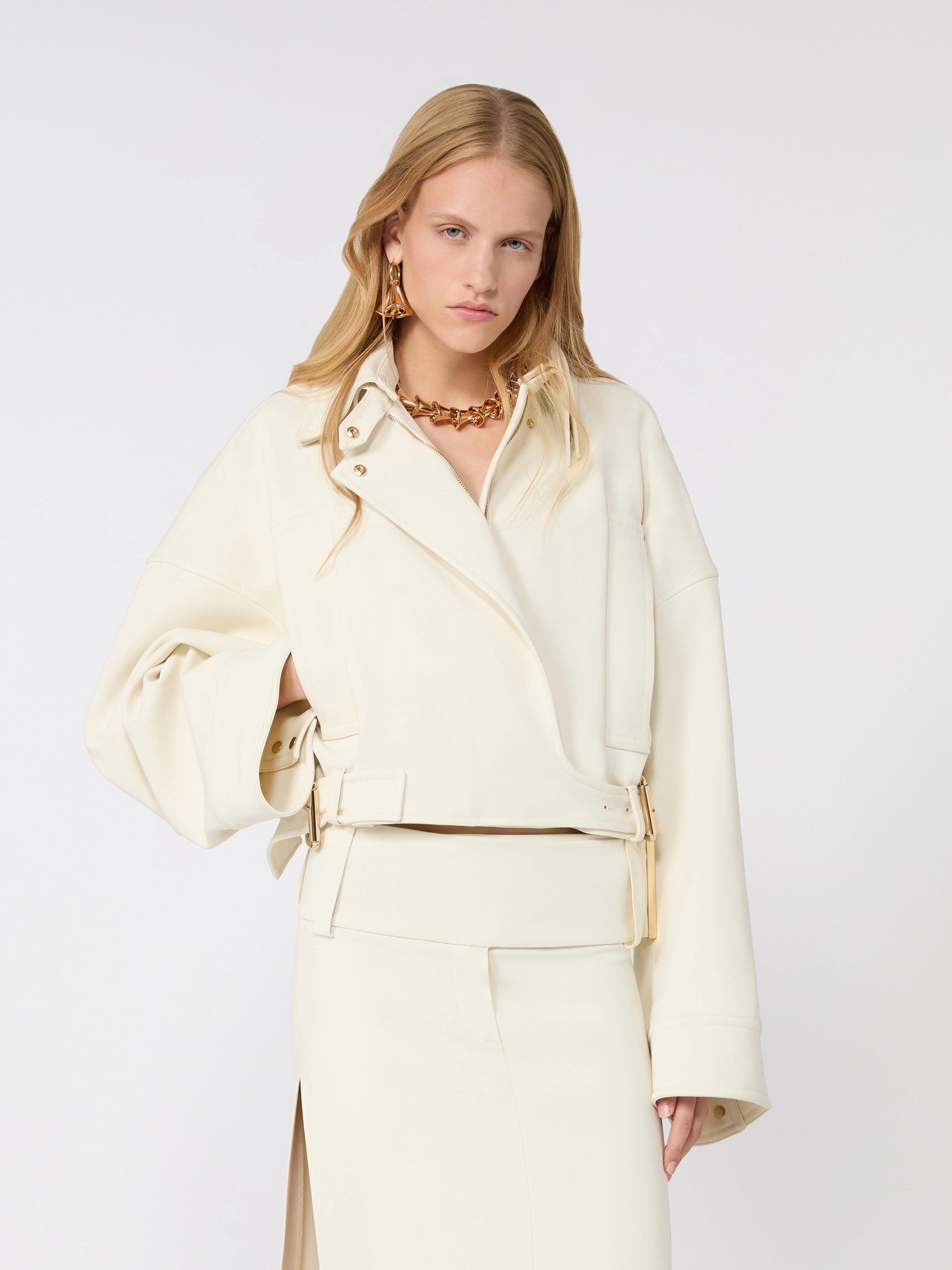Viscose cady cropped jacket - IVORY - Sportmax - 4
