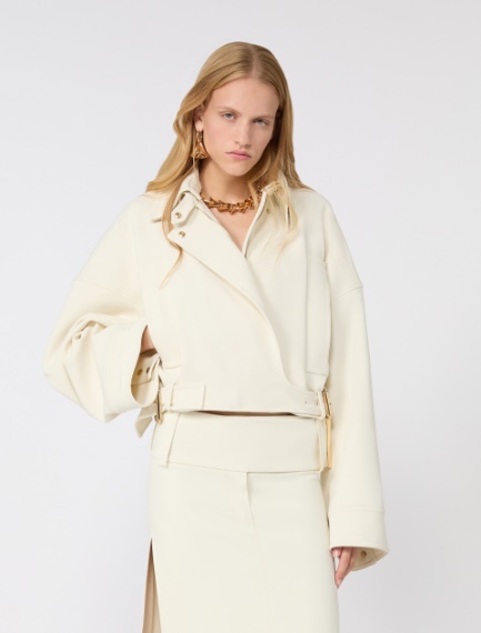 Viscose cady cropped jacket - IVORY - Sportmax