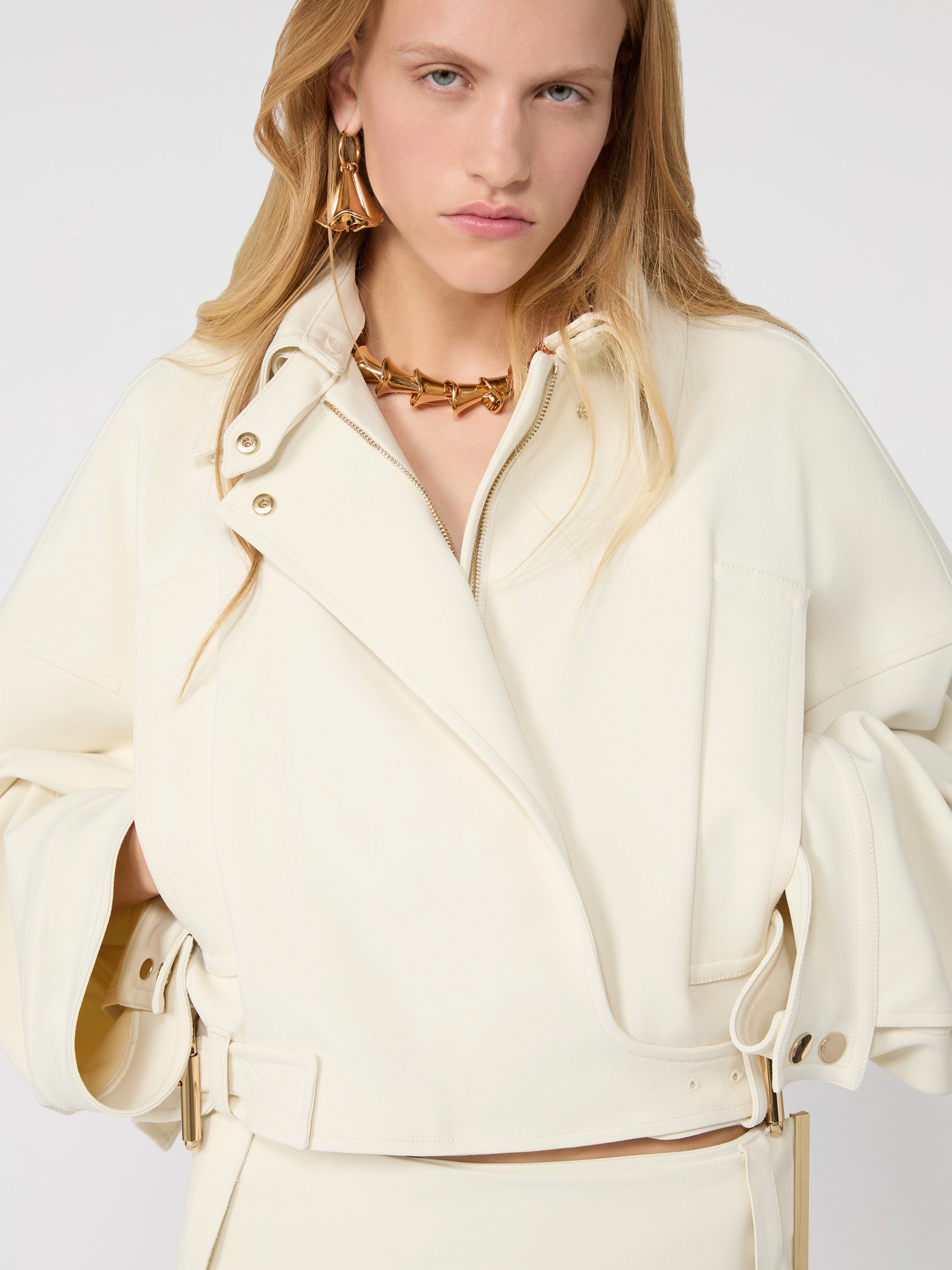 Viscose cady cropped jacket - IVORY - Sportmax - 5