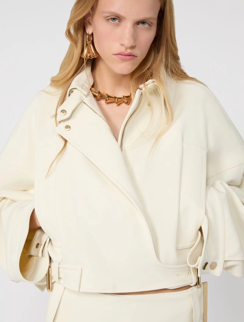Viscose cady cropped jacket - IVORY - Sportmax - 5