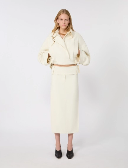Viscose cady cropped jacket - IVORY - Sportmax - 1
