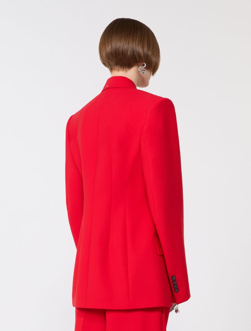 Stretch-wool double-breasted blazer - RED - Sportmax - 3
