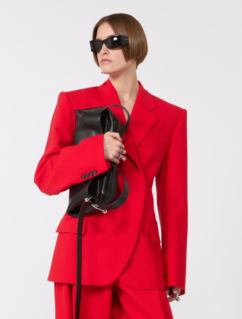 Stretch-wool double-breasted blazer - RED - Sportmax - 4