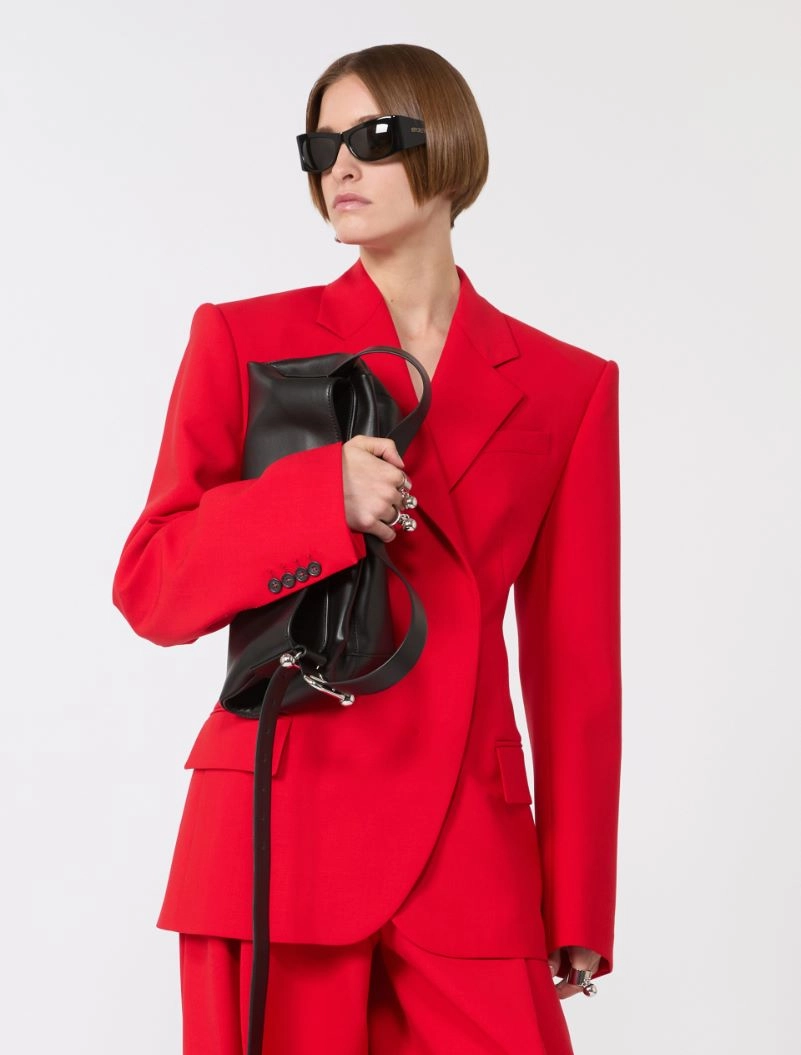 Blazer doppiopetto in lana stretch - ROSSO - Sportmax - 4